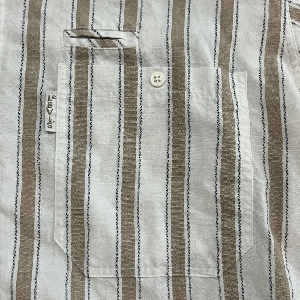 Vintage 70s LEvi’s Big E Striped Western Cowboy S/S Shirt Silver Label Korea Med